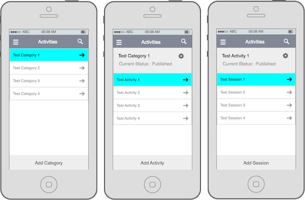 Mobile wireframe